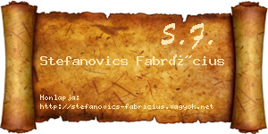Stefanovics Fabrícius névjegykártya